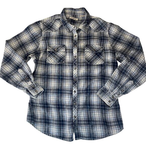 Orvis Tops - Orvis Blue Plaid Button Down Shirt‎ Cotton Western Size Womens Large